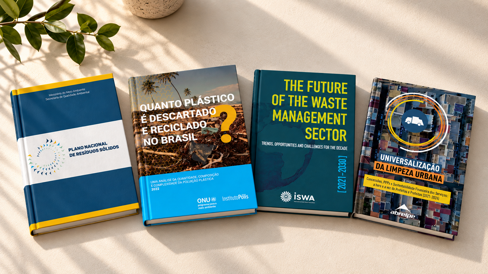 Quatro livros sobre sustentabilidade e meio ambiente produzidos pela Pituri